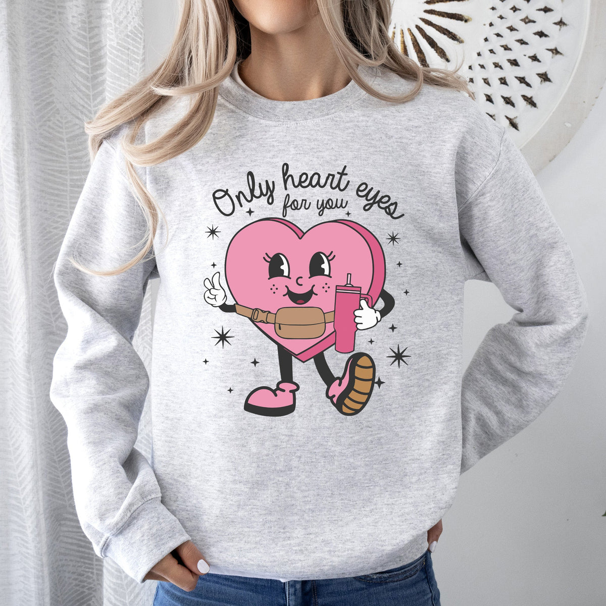 Only Heart Eyes For You Pink Heart Bougie Boojee Valentine Edition Limited Sweatshirt