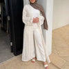 Openwork Lace Knit Open Abaya(MOA327)