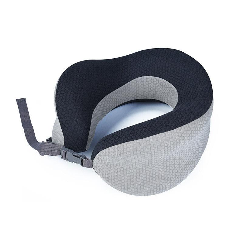 Outdoor Neck Support Pillow Headrest Travel Folding Slow Rebound Journey Trip Cushion Memory Foam Travel Pillow Neck Pillow, Ideal for Airplane Travel Comfortable Lightweight Improved Support Design Machine Washable Cover Must Have Travel Accessories
