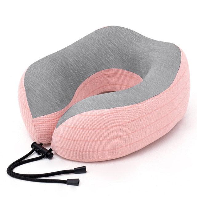 Outdoor Neck Support Pillow Headrest Travel Folding Slow Rebound Journey Trip Cushion Memory Foam Travel Pillow Neck Pillow, Ideal for Airplane Travel Comfortable Lightweight Improved Support Design Machine Washable Cover Must Have Travel Accessories