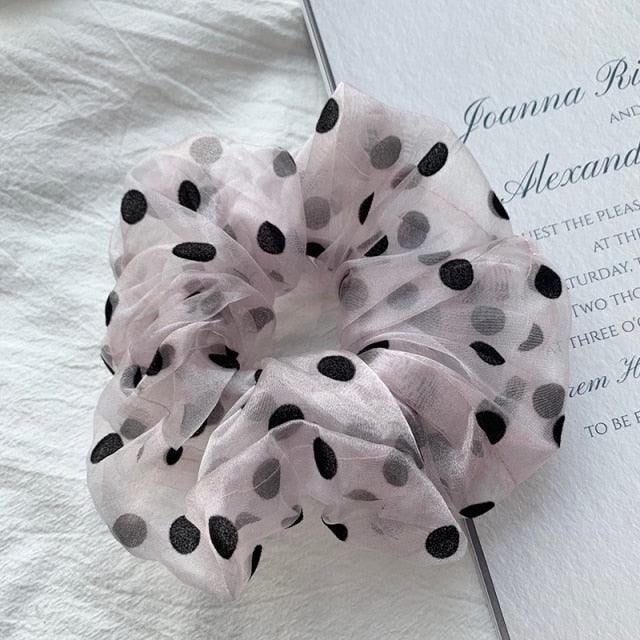 Oversized Scrunchies Organza Hair Ties Elastic Hair Band Women Girs Ponytail Holder Fashion Hair Ropes Ponytail Holder Hair Tie Ponytail Holder Accessories for Women Girls