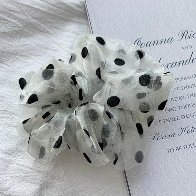 Oversized Scrunchies Organza Hair Ties Elastic Hair Band Women Girs Ponytail Holder Fashion Hair Ropes Ponytail Holder Hair Tie Ponytail Holder Accessories for Women Girls