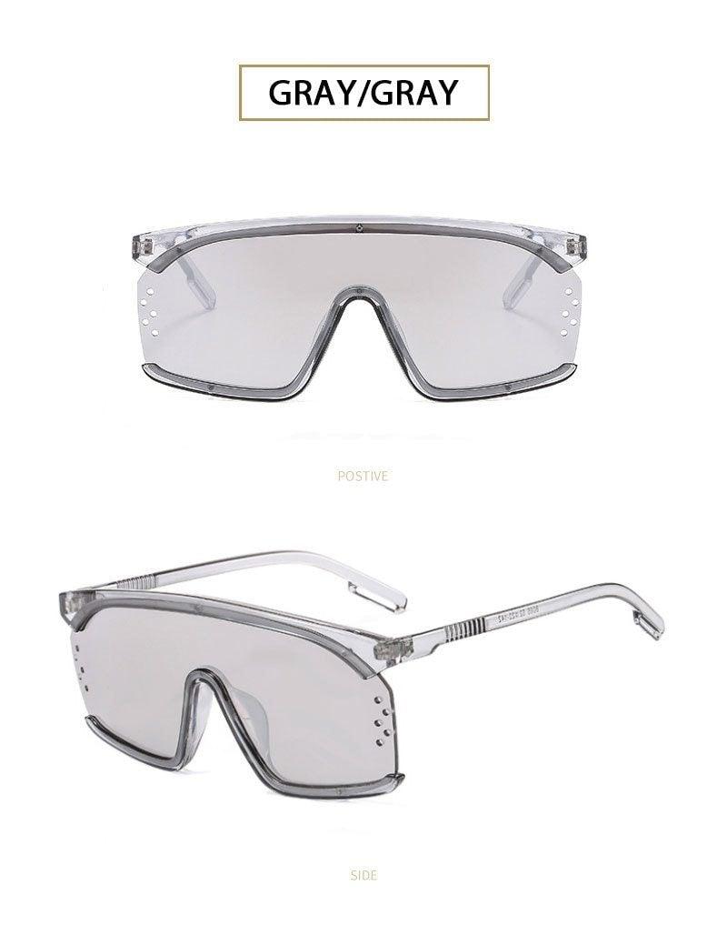 Oversized Shield Sunglasses for Women Men Square Rimless Fashion Shades Sunglasses For Women & Men Elegant Shades For Women Popular Oversized Festival Trendy Sunglasses For Men & Women