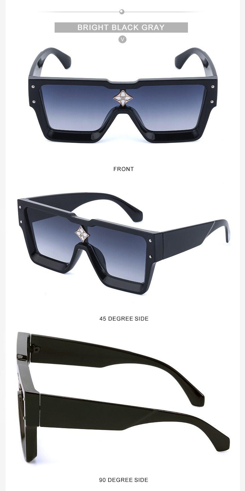Oversized Square Rimless Shades UV400 Shape Sunglasses For Women New Fashionable New Big Frame Sun Glasses for Female New Latest Attractive Large Flat Top Eyewear For  Unisex