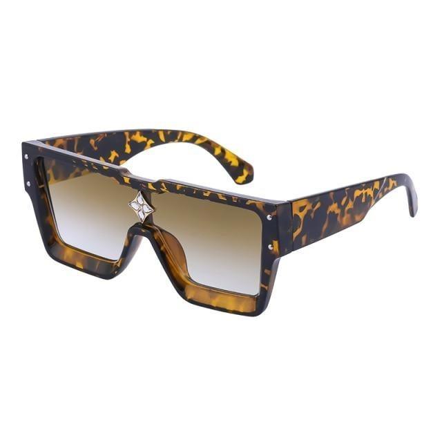 Oversized Square Rimless Shades UV400 Shape Sunglasses For Women New Fashionable New Big Frame Sun Glasses for Female New Latest Attractive Large Flat Top Eyewear For  Unisex