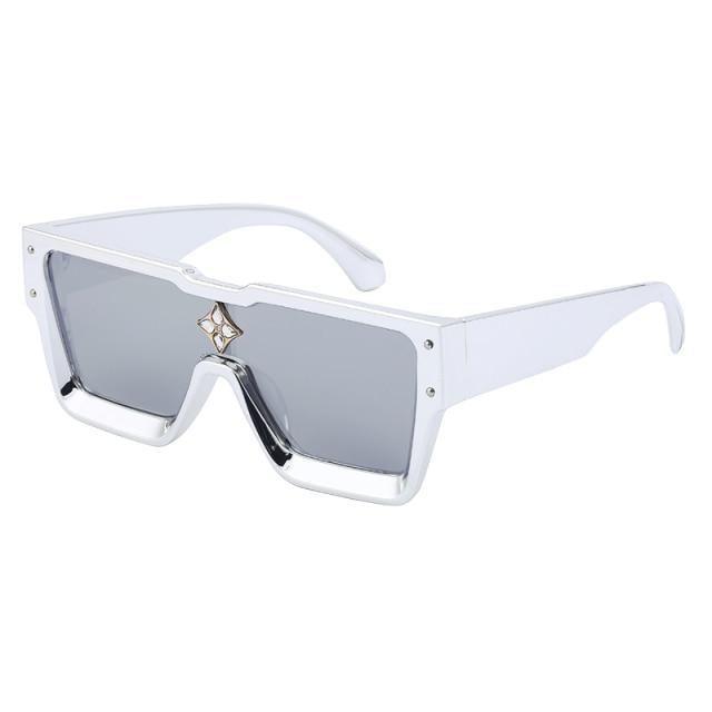 Oversized Square Rimless Shades UV400 Shape Sunglasses For Women New Fashionable New Big Frame Sun Glasses for Female New Latest Attractive Large Flat Top Eyewear For  Unisex