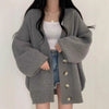 Oversized V-Neck Bubble Sleeve Cardigan(MS167)