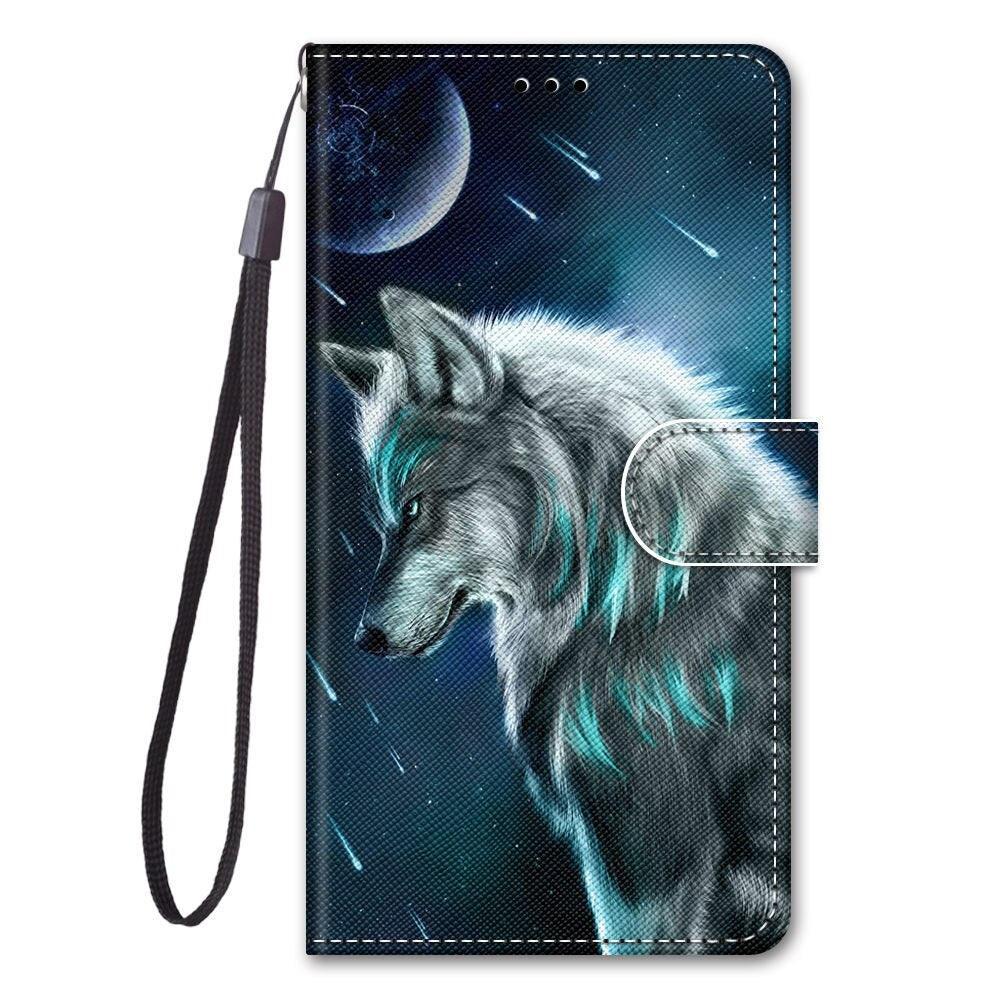 Painted Leather Flip Phone Case For Xiaomi Redmi 8 9 9A 9C 9T Redmi 10 Lion Cat Butterfly Wallet Card Holder Stand Book Cover Colorful PU Leather Wallet Flip Cover Shockproof Card Slots Holder Side Pocket Magnetic Closure Stylish Case