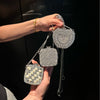 ‌Palm-Sized Diamond Mini Clutch Silver Glamour Gala Bag (MAC281)
