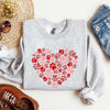 Paw Print Heart Pet Lovers Dogs Cats Valentine's Day Edition Cozy Plush Sweatshirt
