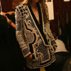 Pearl & Bead Embellished Vintage Blazer | Geometric Print Luxury Jacket(MS218)