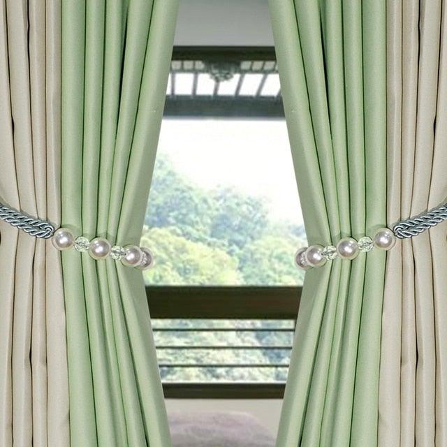 Pearl Curtain Tieback Bling Pearl Bandage Accessories Curtains Holder Buckle Tie Rope Home Decorative Curtain Tieback Decorative Drapery Holdbacks Rope Holder For Home Office 53cm