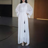 Pearl Embellished Yoke Maxi Dress(MS385)