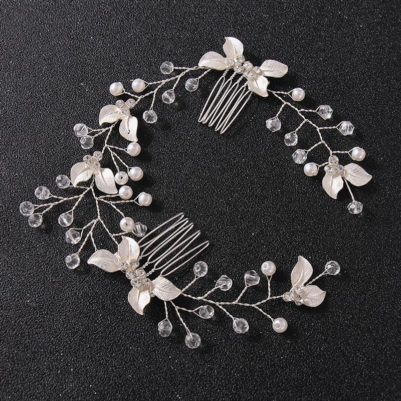 Pearl Leaf Comb Headband Hair Accessories For Women Tiara Headband Wedding Accessories Headband on the head Gorgeous Hair Accessories For Women