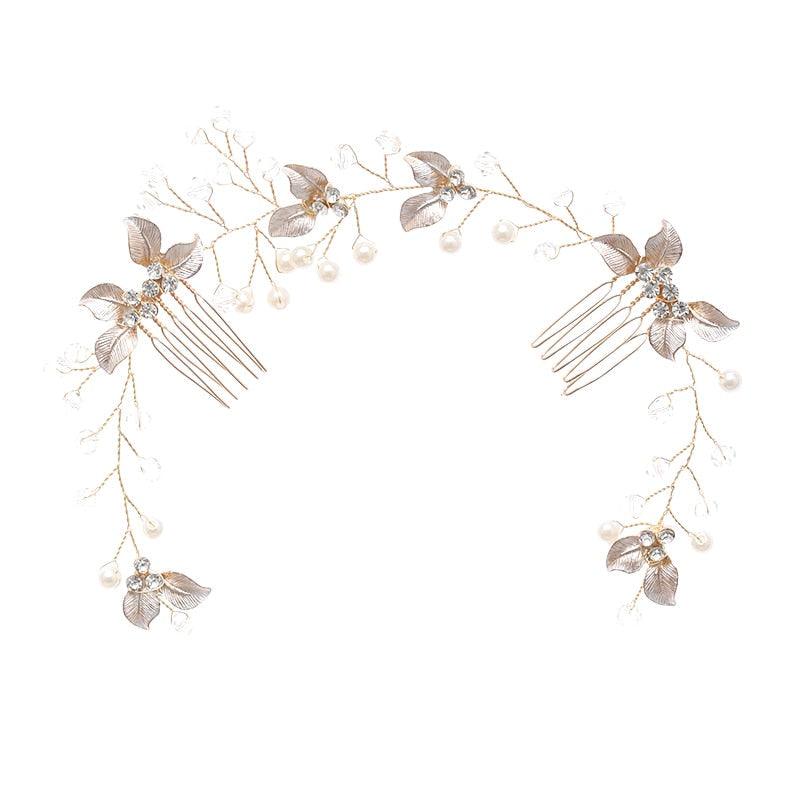 Pearl Leaf Comb Headband Hair Accessories For Women Tiara Headband Wedding Accessories Headband on the head Gorgeous Hair Accessories For Women