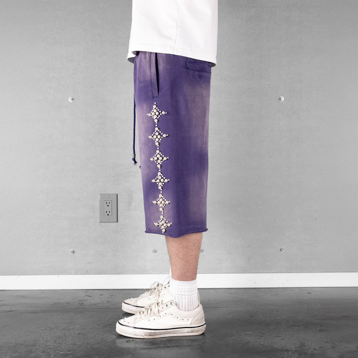 Commons Pearled Star Sweatshort Vintage Navy