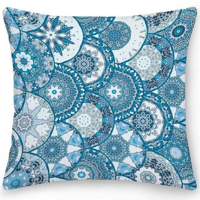 Polyester Pillow Case Square Cushion Cover Pillow Double Sides Ethnic Flower Bohemian Throw Pillow Covers Pillow Covers Retro Floral Cushion Covers Spiritual Decor Square Pillowcase Office Home Decoration