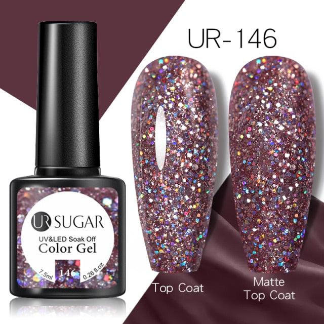 Popular 2022 Modern New Elegant Silver Purple Nail Gel Polish 7.5ml UV Manicuring Elegant Glossy Colororful Stylish Nail Design For Women