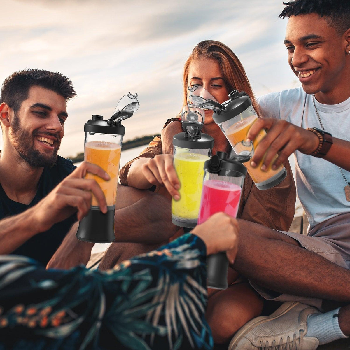 Portable Blender 600ml Electric Juicer Fruit Mixers 4000mah Usb Rechargeable Smoothie Mini Blender Personal Juicer Colorful Cup  Personal Size Blender Mini Fruit Mixer Milkshake Smoothie Maker With Usb Rechargeable Juicer