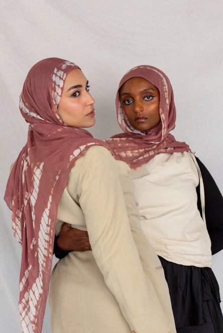 Premium Cotton Blend Ink Print Hijab | 180x80cm Artistic Long Scarf(MH149)