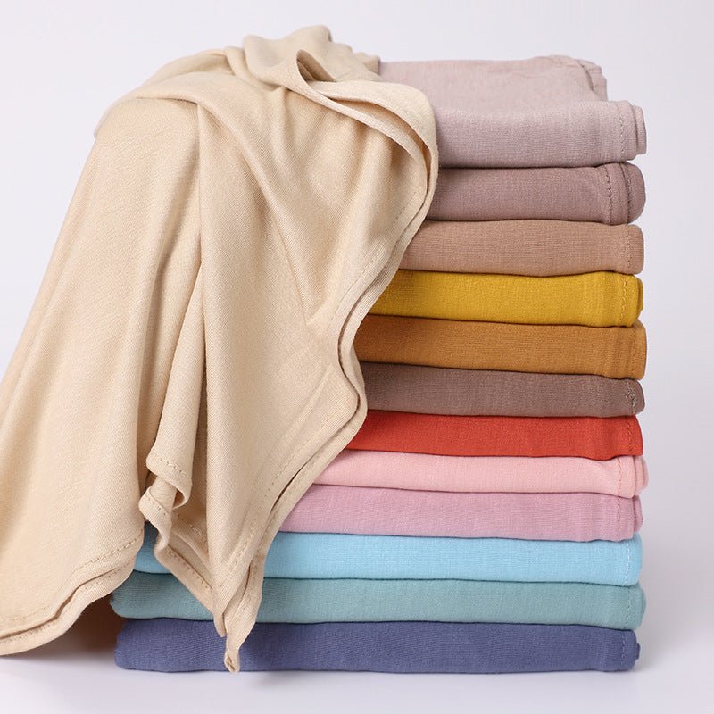 Premium Boho Style Large Mercerized Cotton Hijab (MH114）