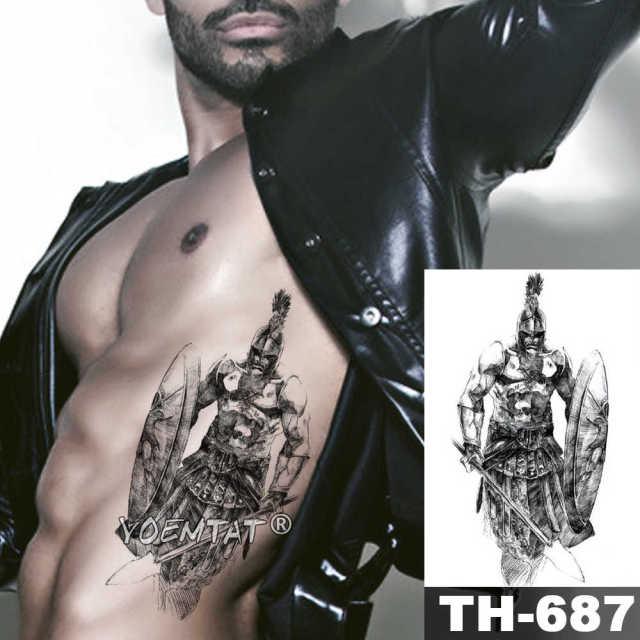 Gladiator Temporary Tattoo Sticker Flower Waterproof Big Modern Womens Mens Body Tattoo Luxury Design