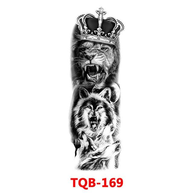 Full Arm Large Size Sleeve Temporary Sticker Dragon Tattoo Waterproof Body Art Realistic 3D Design For Mens