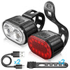 4 Modes 350mAh USB Road Bicycle Headlight Rechargeable Cycling Taillight LED Bike Front Light Head Lamp Ultra Bright Front And Back Rear Bicycle Light Combo IPX4 Waterproof Mountain Road Helmet Cycle Headlight And Taillight Set