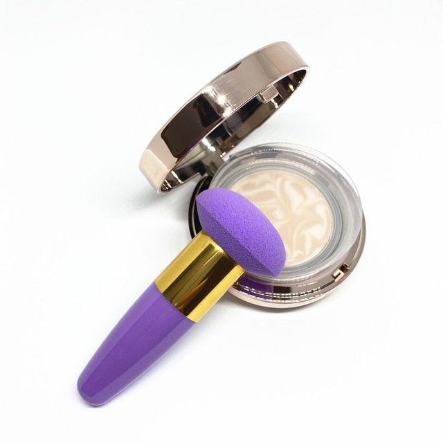 Professional Women Beauty Sponge Mushroom Head Powder Puff With Handle Smooth Shaped Make Up Colorful Sylish Design