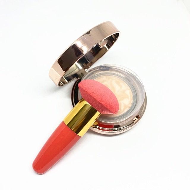 Professional Women Beauty Sponge Mushroom Head Powder Puff With Handle Smooth Shaped Make Up Colorful Sylish Design