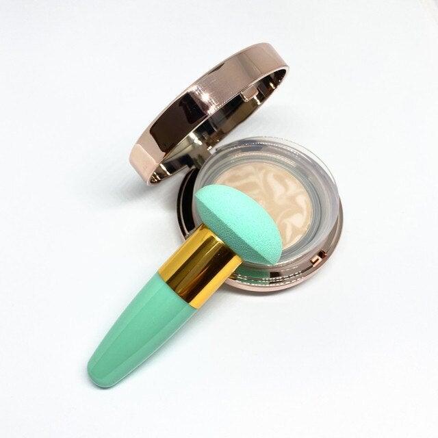 Professional Women Beauty Sponge Mushroom Head Powder Puff With Handle Smooth Shaped Make Up Colorful Sylish Design