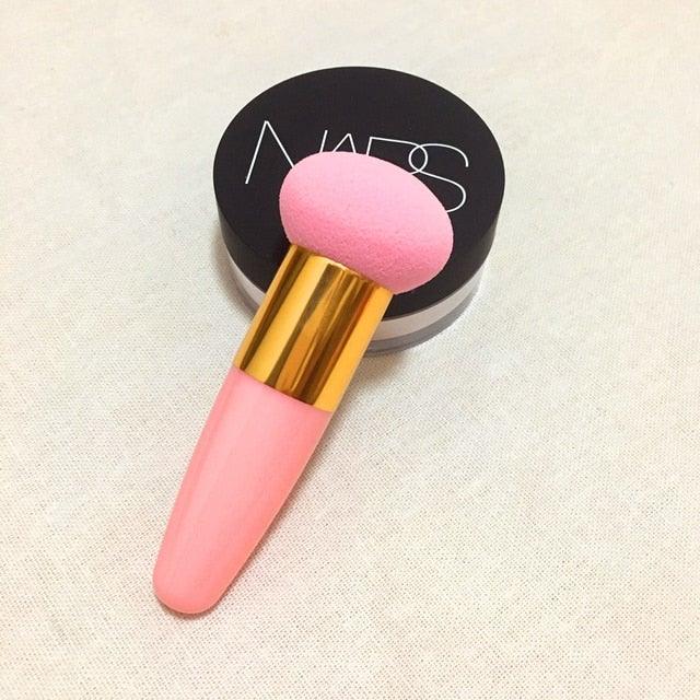 Professional Women Beauty Sponge Mushroom Head Powder Puff With Handle Smooth Shaped Make Up Colorful Sylish Design