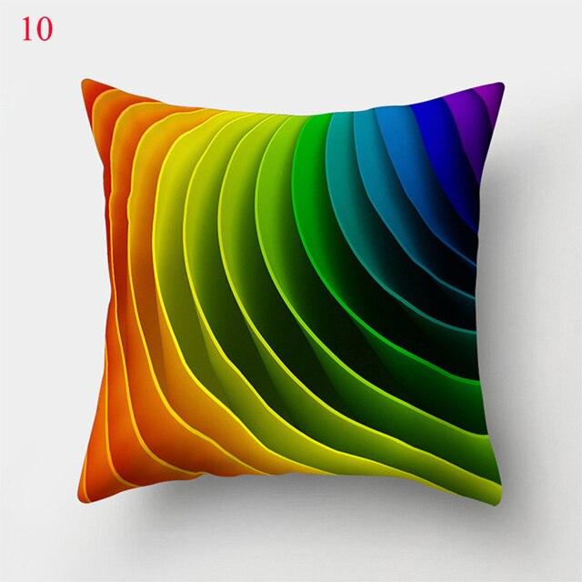 Rainbow Pillowcase Colorful Pillow Covers Cushion Cover Rainbow Throw Pillow Case Cushion Covers Abstract Swirl Rainbow Blue Green Red Bright Colors Wave Blend Throw Pillow Covers