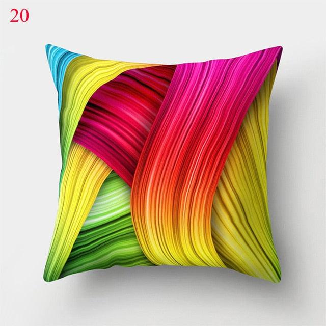 Rainbow Pillowcase Colorful Pillow Covers Cushion Cover Rainbow Throw Pillow Case Cushion Covers Abstract Swirl Rainbow Blue Green Red Bright Colors Wave Blend Throw Pillow Covers