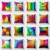 Rainbow Pillowcase Colorful Pillow Covers Cushion Cover Rainbow Throw Pillow Case Cushion Covers Abstract Swirl Rainbow Blue Green Red Bright Colors Wave Blend Throw Pillow Covers