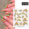 Rainbow Wave Love Heart Pattern Water Decals Stickers Butterfly Dragon Geometry Slider For Nails Art Decoration Tip Water Transfer Nail Decals Sticker For Pretty Girl Self-Adhesive Nail Decals Designer Nail Stickers for Acrylic