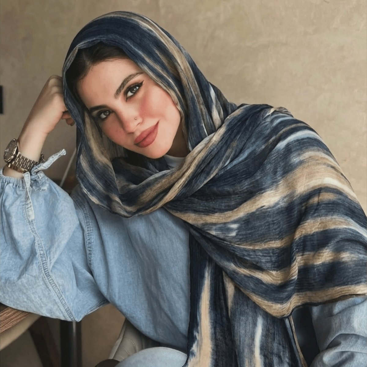Rayon Gradient Tie-Dye Scarf  | Rayon Gradient Hijab (MH216)