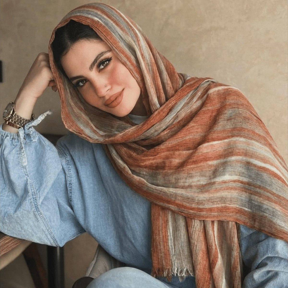 Rayon Gradient Tie-Dye Scarf  | Rayon Gradient Hijab (MH216)