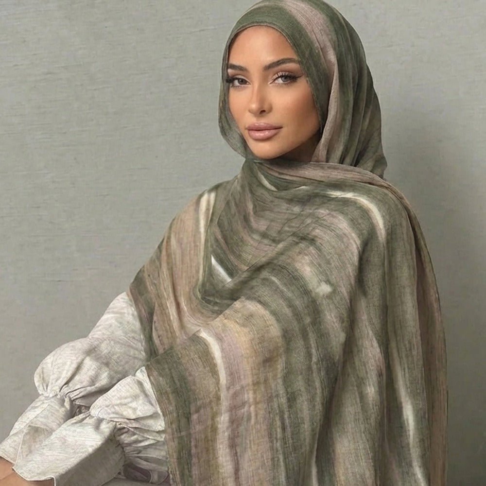 Rayon Gradient Tie-Dye Scarf  | Rayon Gradient Hijab (MH216)