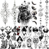 Realistic Black Temporary Small Big Tattoos Space Planets Animals Tatoos Waterproof  Face Hands Tattoos For Girls Mens