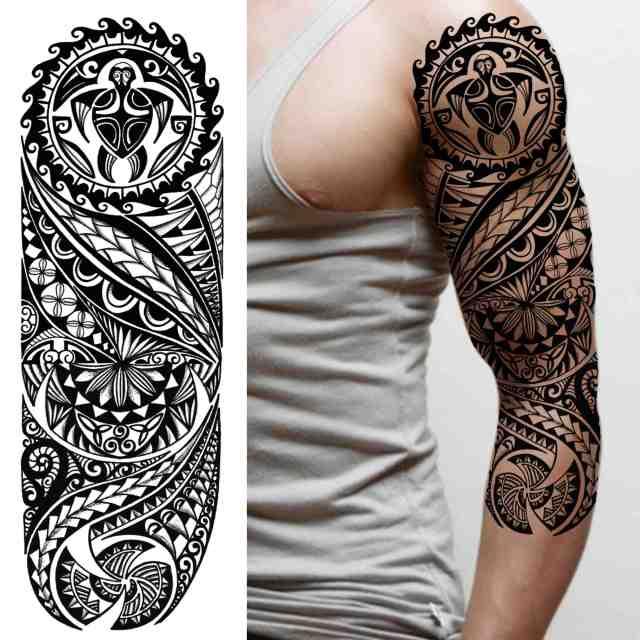 Realistic Full Arm Temporary Tattoos Sleeve Fake Tatoos Warrior Lion Tiger Flower Waterproof Tattoo Stickers For Womens Mens