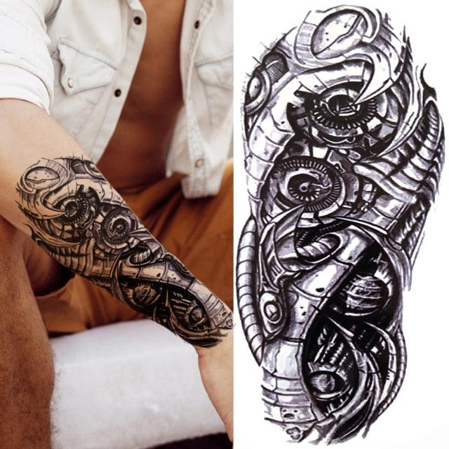 Realistic Full Arm Temporary Tattoos Sleeve Fake Tatoos Warrior Lion Tiger Flower Waterproof Tattoo Stickers For Womens Mens