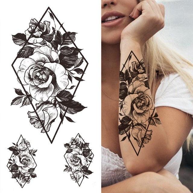 Realistic Full Arm Temporary Tattoos Sleeve Fake Tatoos Warrior Lion Tiger Flower Waterproof Tattoo Stickers For Womens Mens