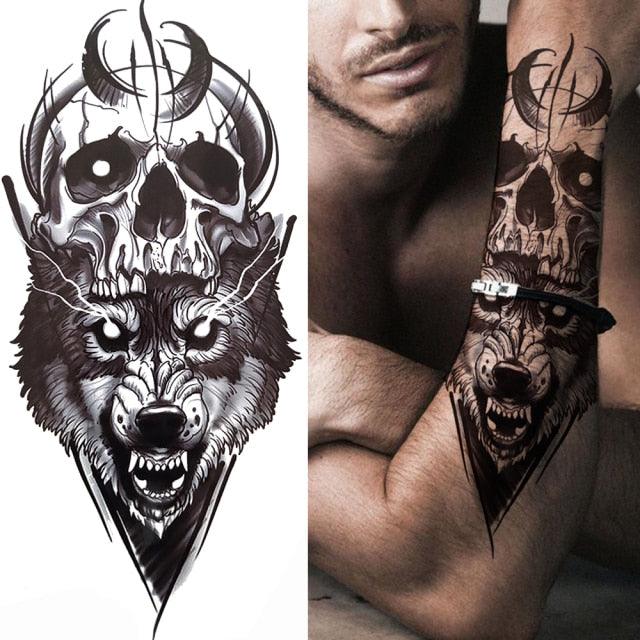 Realistic Full Arm Temporary Tattoos Sleeve Fake Tatoos Warrior Lion Tiger Flower Waterproof Tattoo Stickers For Womens Mens