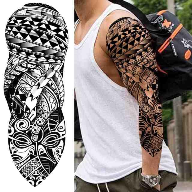 Realistic Full Arm Temporary Tattoos Sleeve Fake Tatoos Warrior Lion Tiger Flower Waterproof Tattoo Stickers For Womens Mens