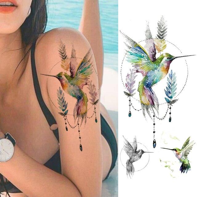 Realistic Sketches Black Flowers Temporary Waterproof Flower Tattoos Modern Body Arm Drawing For Womens