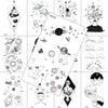 Realistic Small Planets Temporary Tattoos Arm Waterpoof Black Sticker Space Planets For Girls And Boys