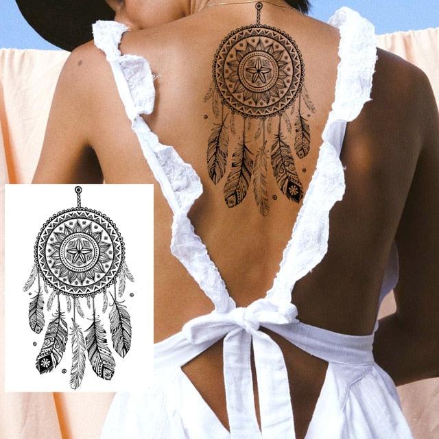 Realistic Tattoos Temporary Womens Flower Sticker Tattoos Waterproof Women Body Art Fake Legs Tattoo Stickers