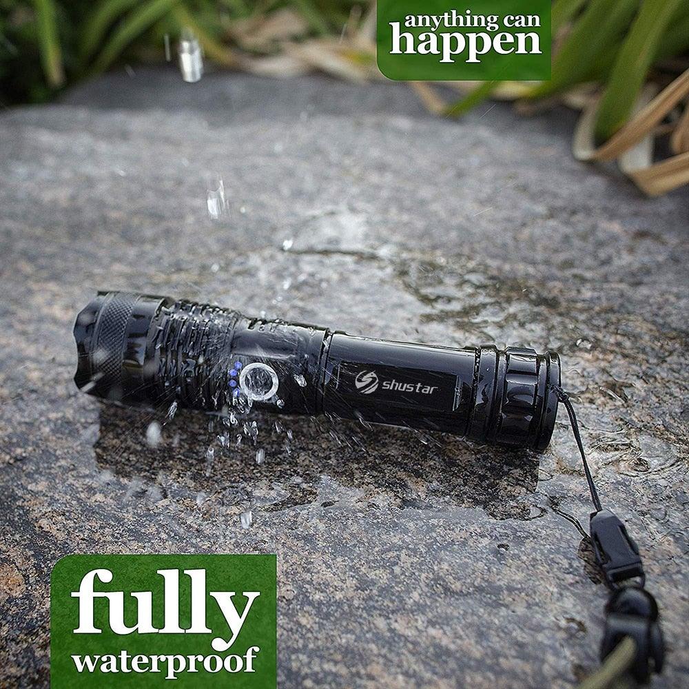 Rechargeable LED Flashlights Waterproof Hnadheld Super Bright High Lumens  Zoomable Powerful Lamp Bead Flashlight Torch For Outdoor & Indoor Camping Running Fishing Hiking Lamp