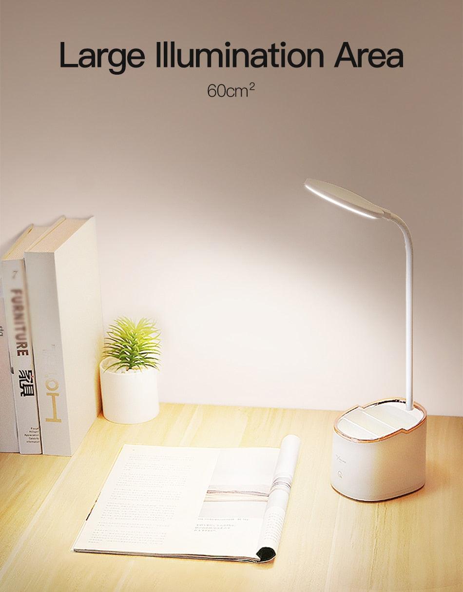 Rechargeable Table Lamp Storage Pen Holder Lamps Table 18 PCS LED Touch Table Lamp USB Hose Phone Stand Student Desk Lamp Decorative Table Lamp Cute Study Lamps for Bedroom Décor